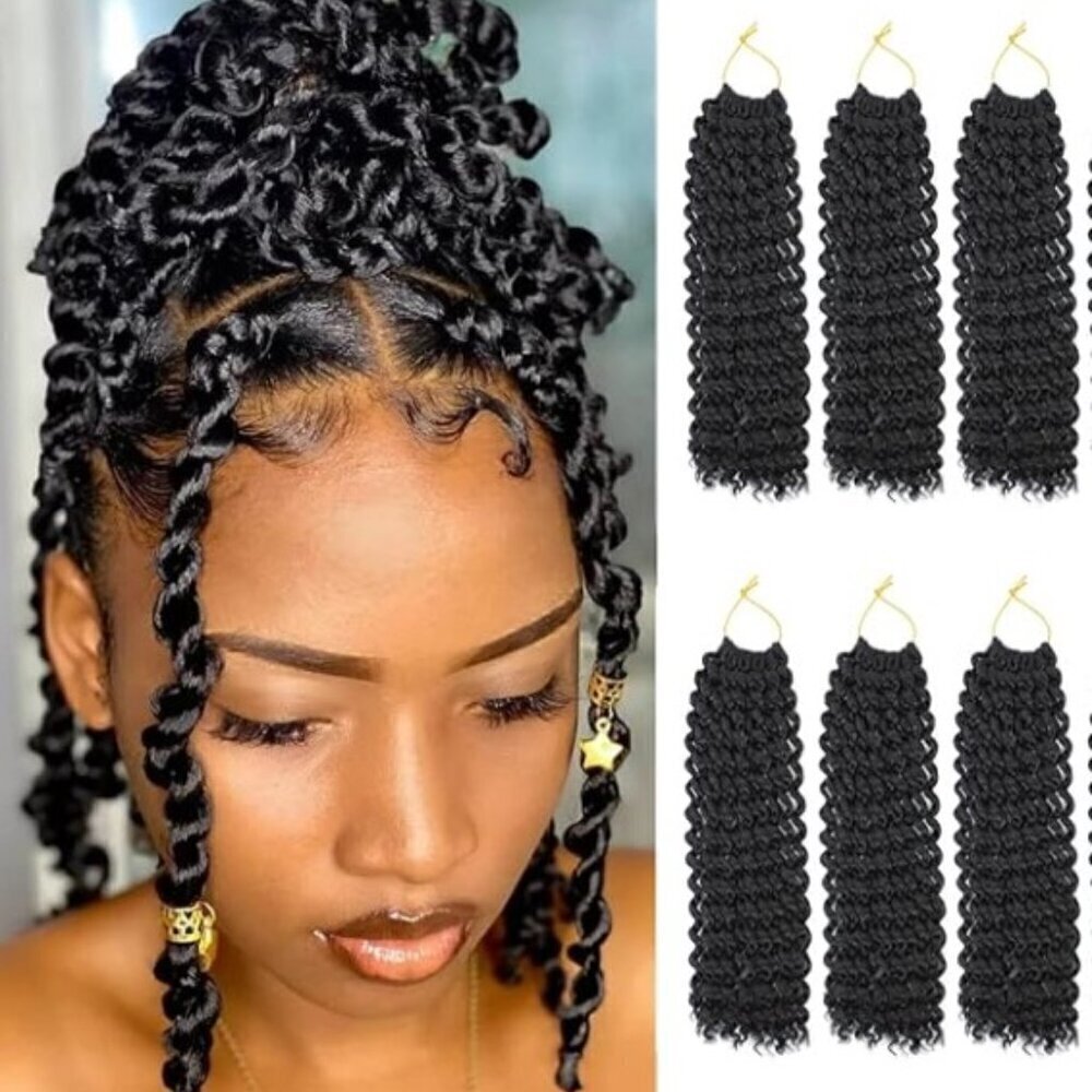 Roktress 6-Pack Passion Twist Crochet Hair Braids 9" 1B Black
